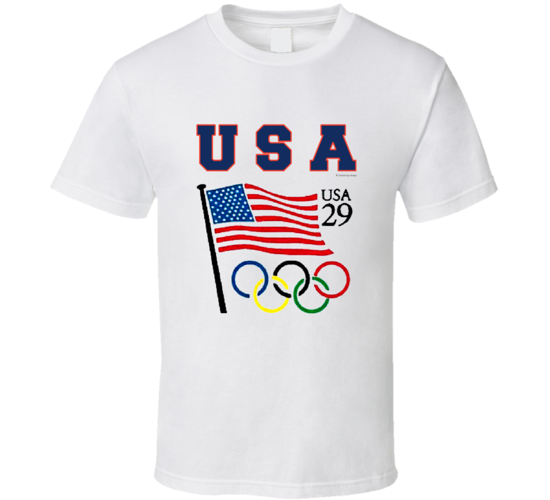 Usa Olympics Flag Postage Stamp 29 Cents T Shirt Usa Olympics Flag Postage Stamp 29 Cents T Shirt