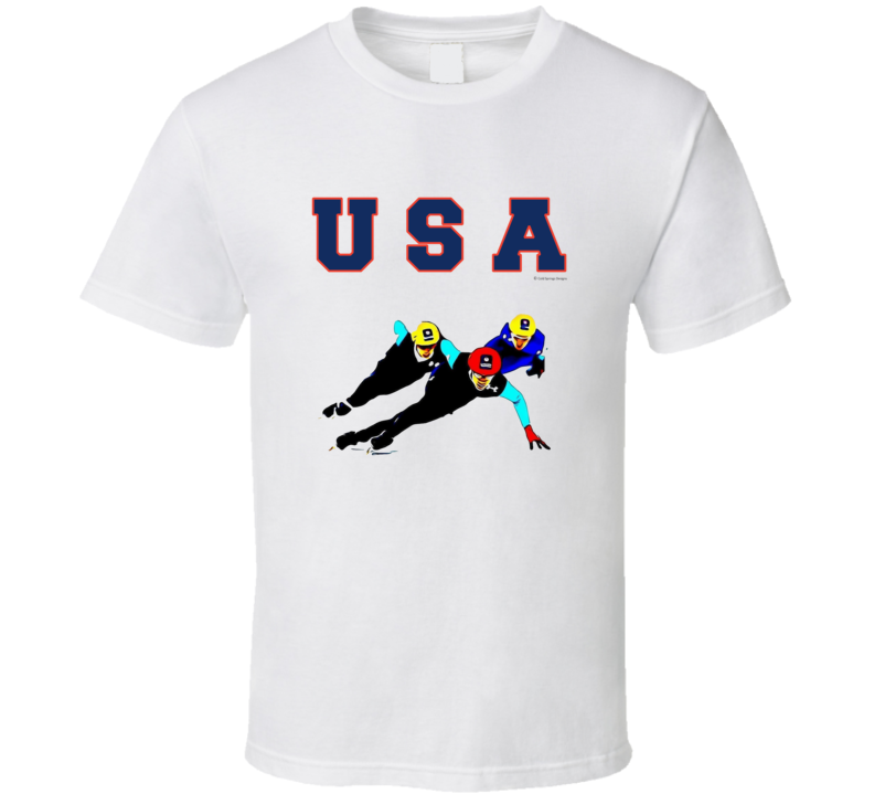 Usa Winter Games Speed Skating T Shirt Usa Winter Games Speed Skating T Shirt