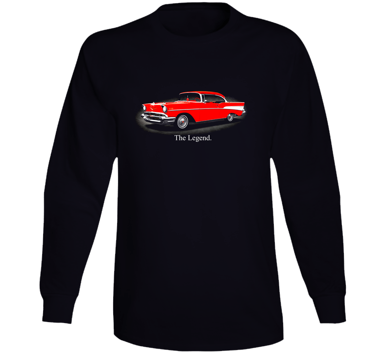 1957 Chevy 2dr Hardtop Legend Red 65tri Five Funny Muscle Classic Car Gift Long Sleeve T Shirt 1957 Chevy 2dr Hardtop Legend Red 65tri Five Funny Muscle Classic Car Gift Long Sleeve T Shirt