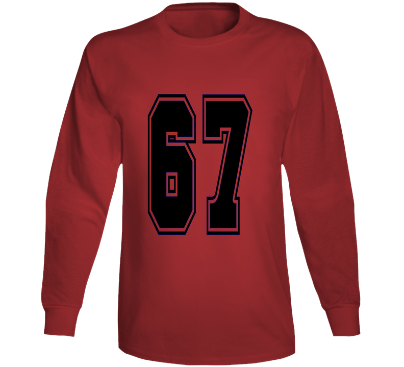 Six Seven Meme Jersey Number 67 Funny Trending Popular Gift Long Sleeve T Shirt Six Seven Meme Jersey Number 67 Funny Trending Popular Gift Long Sleeve T Shirt