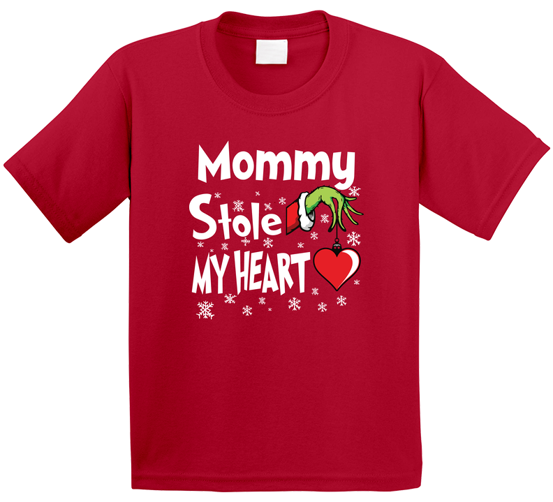 Mommy Stole My Heart Funny Christmas Holiday Gift T Shirt