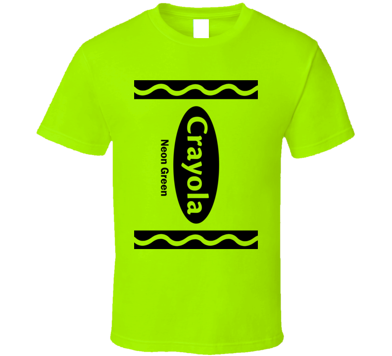 Crayola Neon Green Color Crayon Funny Halloween Group Costume T Shirt