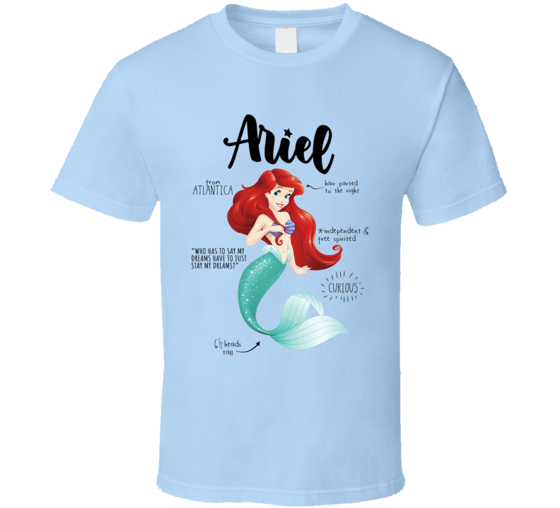The Little Mermaid Ariel Characteristics 90s Kids Tv Show Cartoon T Sh