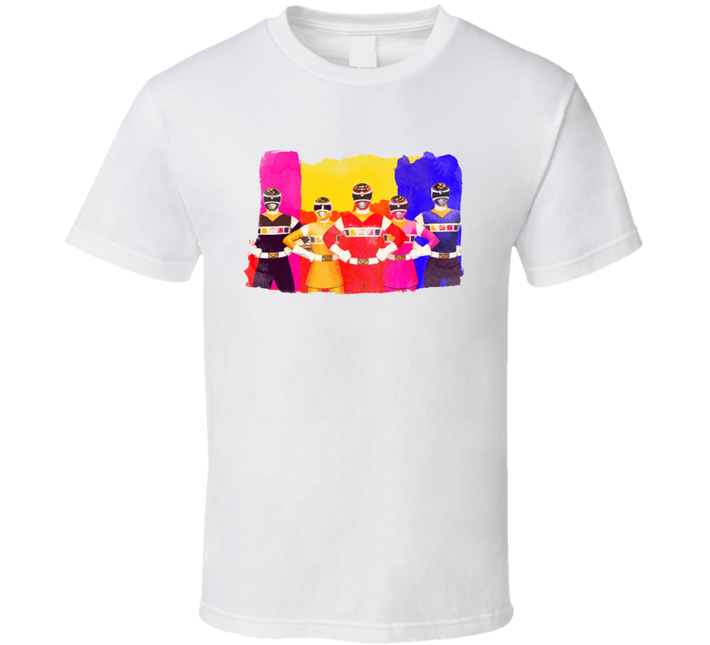 Power Rangers In Space Tv Show Watercolor T Shirt