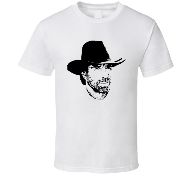 Walker Texas Ranger Face Silhouette Retro 90s Tv Show Fan T Shirt