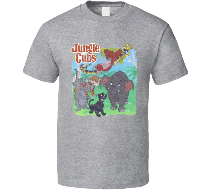Jungle Cubs Friends 90s Animal Kids Tv Show Cartoon Worn Look T Shirt
