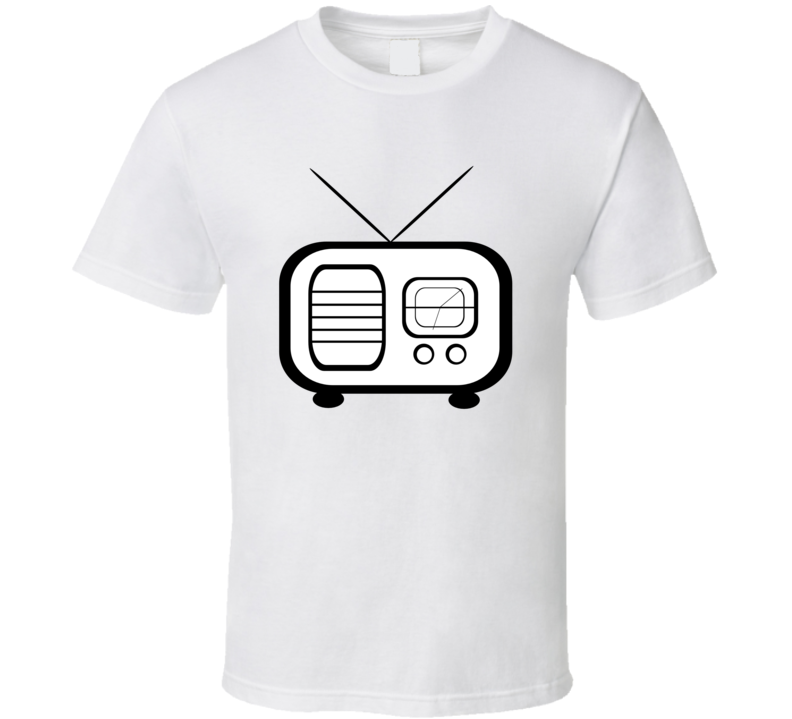 Old School Radio Stereo Black White  T Shirt