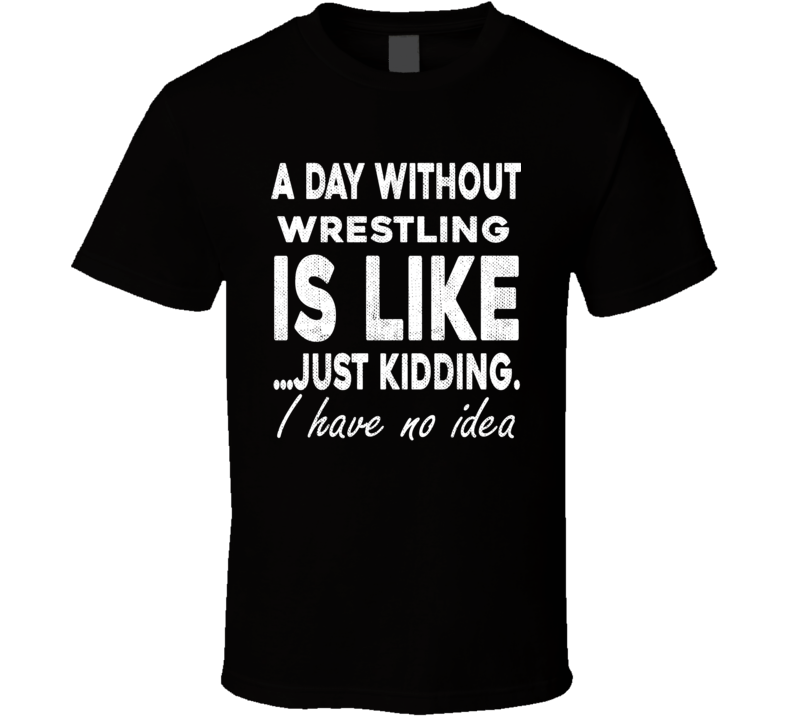 A Day Without Wrestling Funny Sports Gift Worn Look T Shirt