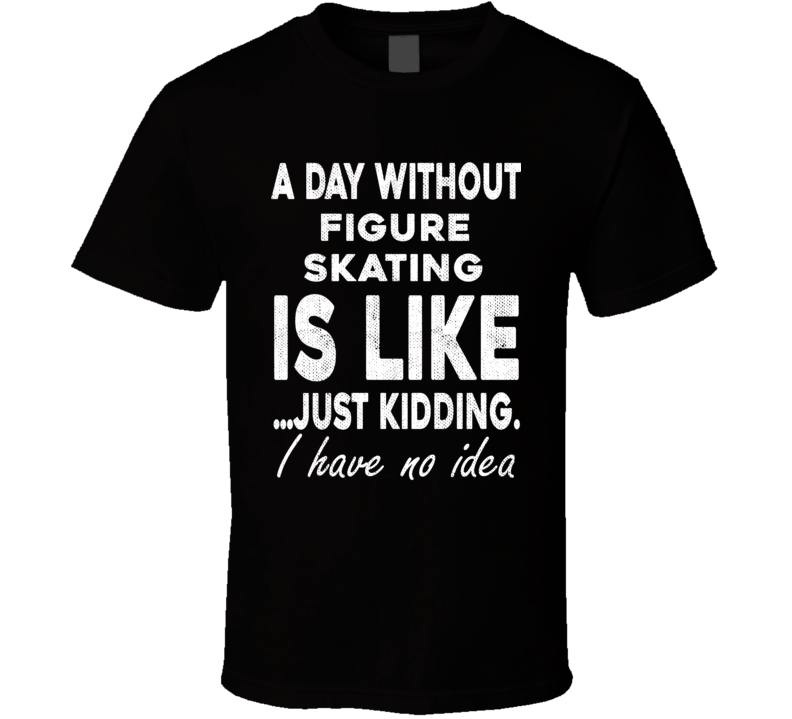 A Day Without Figure Skating Funny Sports Gift Worn Look  T Shirt