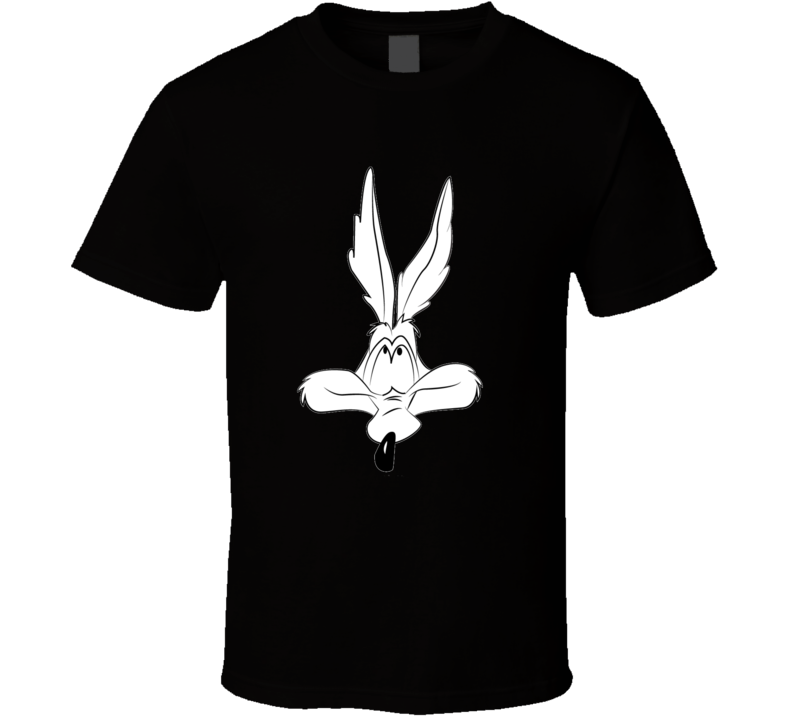 Wile E Coyote Head Looney Tunes Black and White Graphic T Shirt