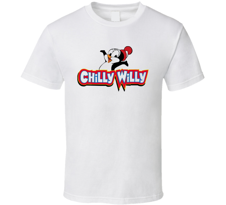 Chilly Willy Retro Cartoon White Graphic T Shirt