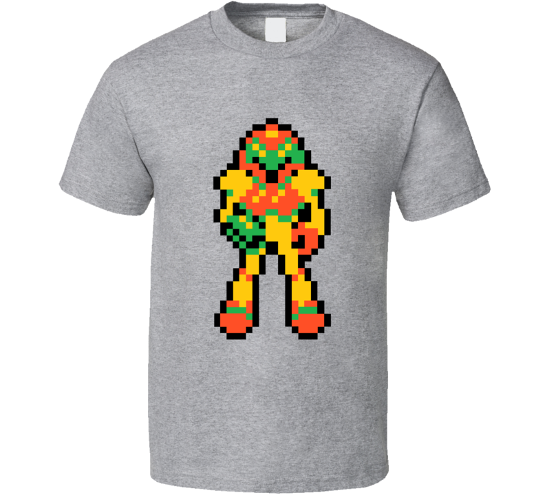 Metroid Samus 8-bit classic Nintendo video game T-Shirt Metroid Samus 8-bit classic Nintendo video game T-Shirt