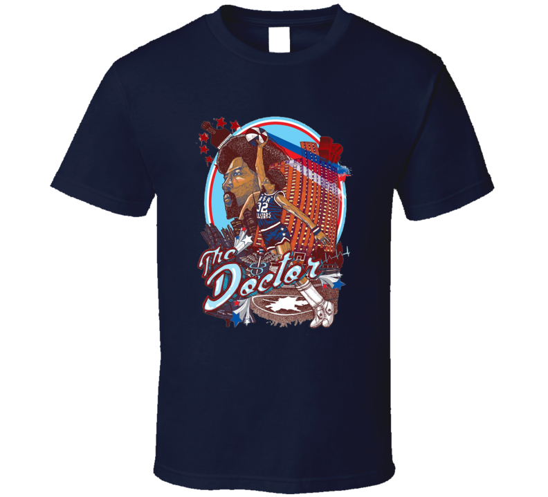 Julius Erving The Doctor Retro ABA All Stars Basketball Sports Fan Comic Cartoon Style T Shirt Julius Erving The Doctor Retro ABA All Stars Basketball Sports Fan Comic Cartoon Style T Shirt