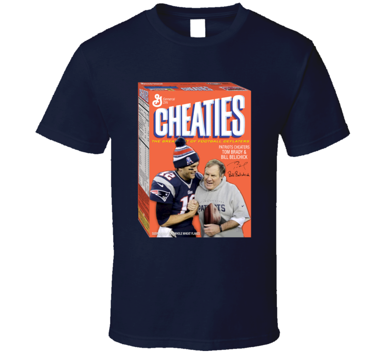 Tom Brady Bill Belichick Cheaties Funny Wheaties Cereal Parody New England Football Cheaters Sports Team Fan T Shirt Tom Brady Bill Belichick Cheaties Funny Wheaties Cereal Parody New England Football Cheaters Sports Team Fan T Shirt