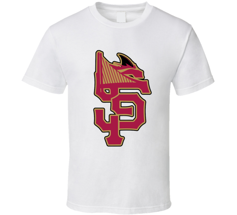 San Fransisco Sports Team Logo Mashup Niners Giants Sharks Warriors Fan T Shirt San Fransisco Sports Team Logo Mashup Niners Giants Sharks Warriors Fan T Shirt