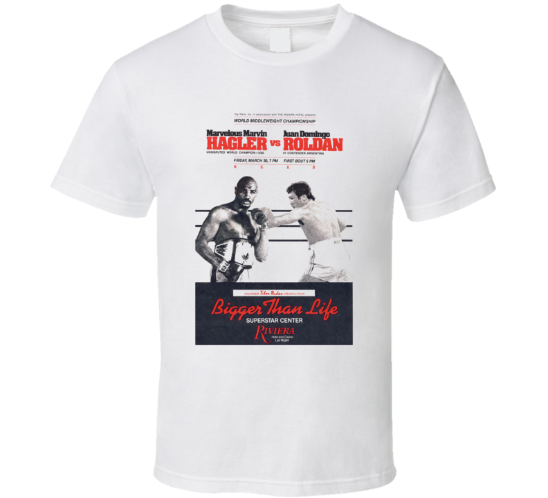 Marvelous Marvin Hagler Vs Juan Domingo Roldan Retro Boxing Fan T Shirt Marvelous Marvin Hagler Vs Juan Domingo Roldan Retro Boxing Fan T Shirt