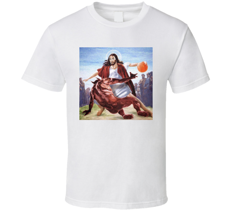 Jesus Crossing The Devil In Basketball Funny Meme T Shirt Jesus Crossing The Devil In Basketball Funny Meme T Shirt