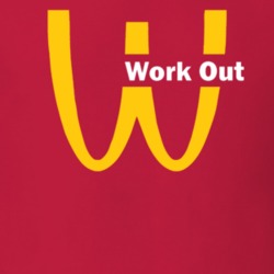 Work Out Funny Mcdonalds Fitness Logo Parody Fit Tanktop 33761734