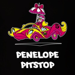 Wacky Races Penelope Pitstop Cool Retro Tv Show Cartoon Logo Fan White Font T Shirt 33867204