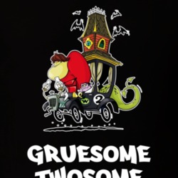 Wacky Races The Gruesome Twosome Cool Retro Tv Show Cartoon Logo Fan White Font T Shirt 33867205