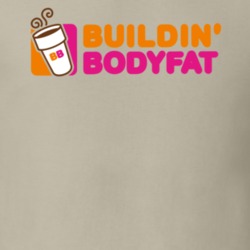 Buildin' Bodyfat Funny Dunkin' Donuts Coffee Shop Logo Parody T Shirt 33883250
