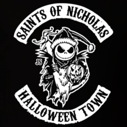Saints Of Nicholas Halloween Town Jack Skelington Nightmare Before Christmas Sons Of Anarchy Mashup T Shirt 36334299