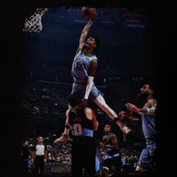 Ja Morant Dunking Over Kevin Love Memphis Basketball Fan Distressed Style T Shirt 37455061