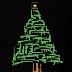 Army Gun Christmas Tree Cool Holiday T Shirt 37461887