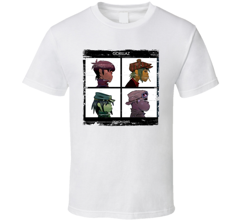 Gorillaz Demon Days Album Cover Distressed Image T Shirt