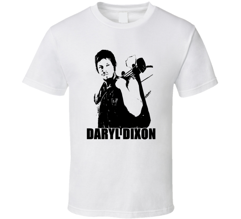 The Walking Dead Daryl Dixon Black and White T Shirt The Walking Dead Daryl Dixon Black and White T Shirt