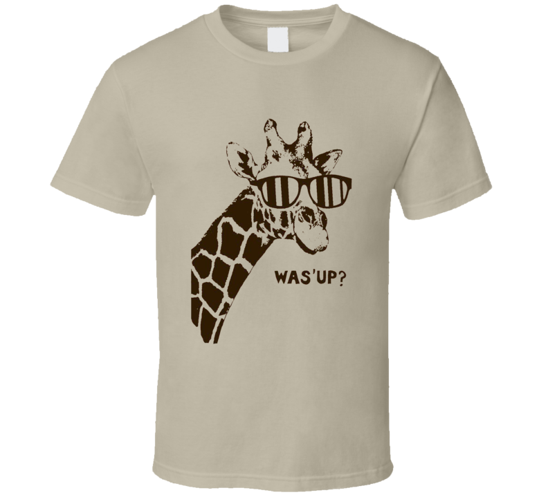 Giraffe Was Sup Wassup Funny Tshirt