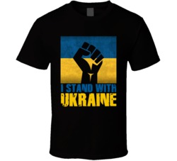 I Stand With Ukraine Raised Fist Support T Shirt 39216794
