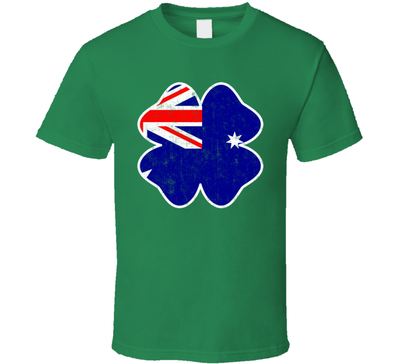 Irish Australian Flag St Patrick's Day Drinking Worn Look T Shirt