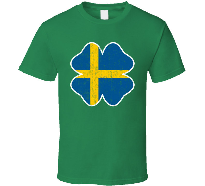 Irish Swedish Flag St Patrick's Day Drinking Worn Look T Shirt