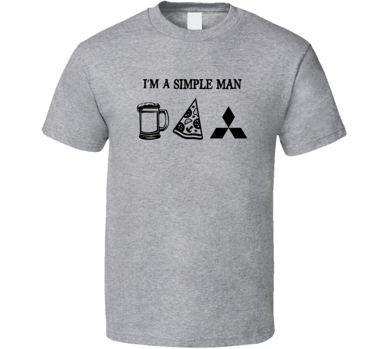 Mitsubishi Simple Man Beer Pizza Car Logo Driving Fan T Shirt