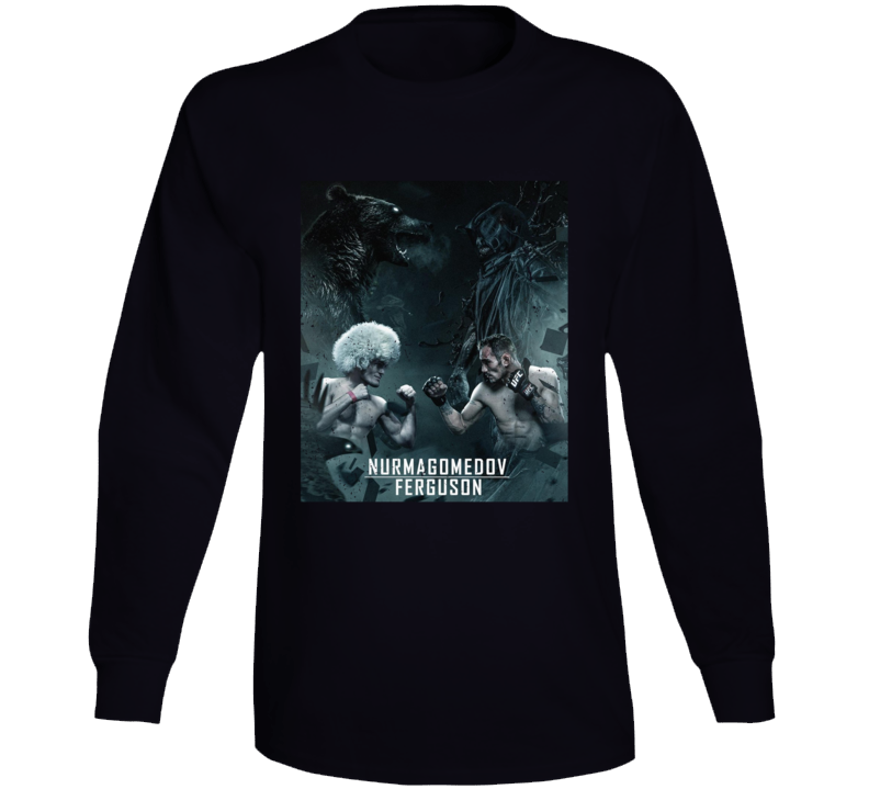 Khabib Nurmagomedov Tony Ferguson Boxing Match Fight Fan Distressed Look Long Sleeve