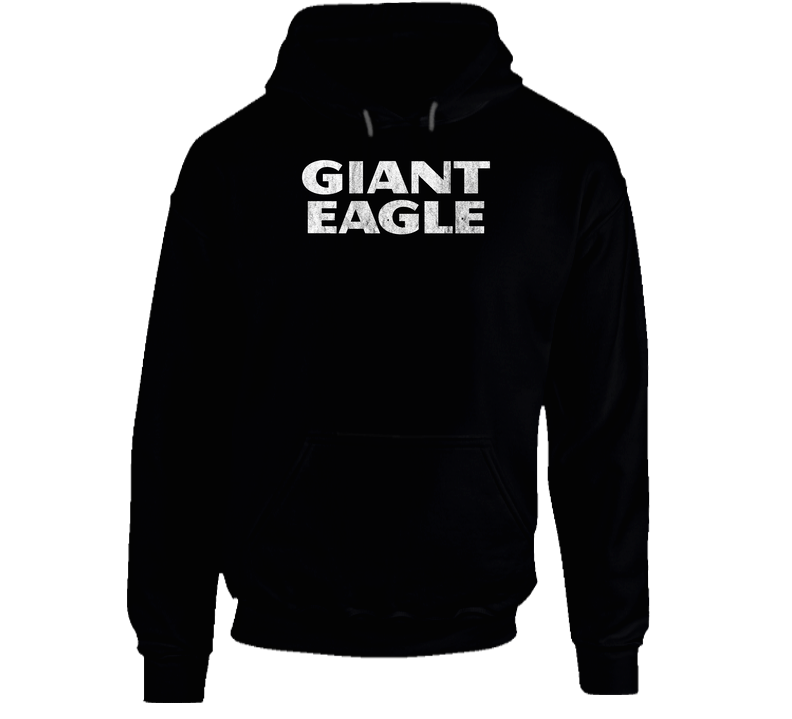 Giant Eagle Grocery Store Company Logo Vintage Grunge Look Hooded Sweatshirt Hoodie Giant Eagle Grocery Store Company Logo Vintage Grunge Look Hooded Sweatshirt Hoodie