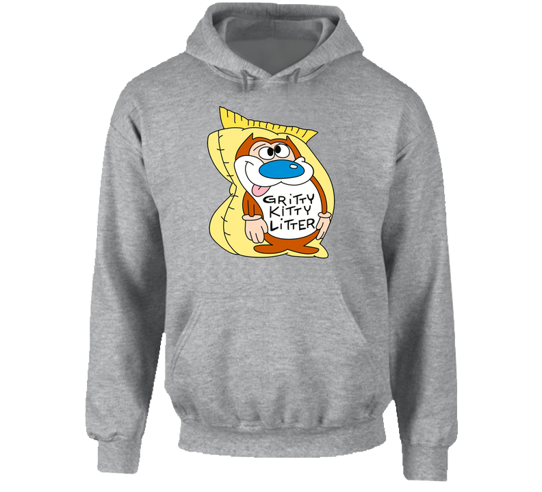 The Ren And Stimpy Show Gritty Kitty Litter Hooded Sweatshirt Hoodie