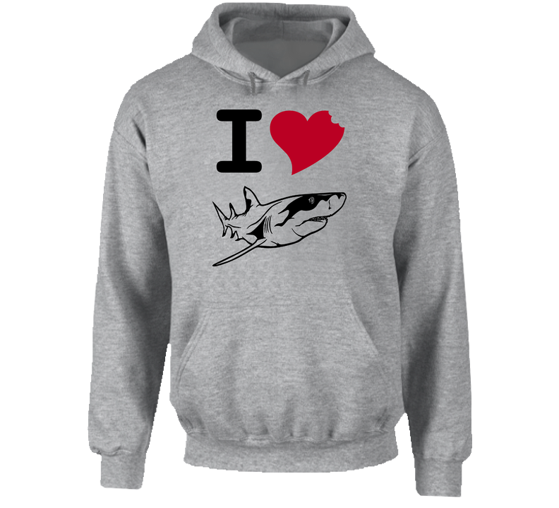 I Love Sharks Awesome Shark Week Hooded Sweatshirt Hoodie I Love Sharks Awesome Shark Week Hooded Sweatshirt Hoodie