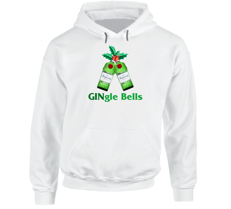 Tanqueray Gingle Jingle Bells Gin Bottle Christmas Party Hooded Sweatshirt Hoodie Tanqueray Gingle Jingle Bells Gin Bottle Christmas Party Hooded Sweatshirt Hoodie