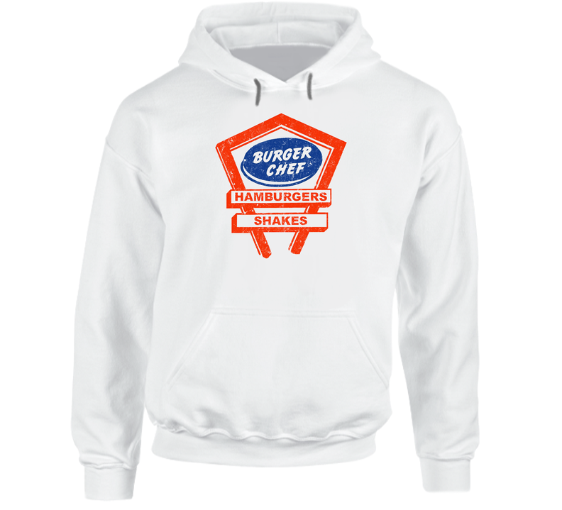 Burger Chef Restaurant Vintage Retro Logo Sign Hooded Sweatshirt Hoodie