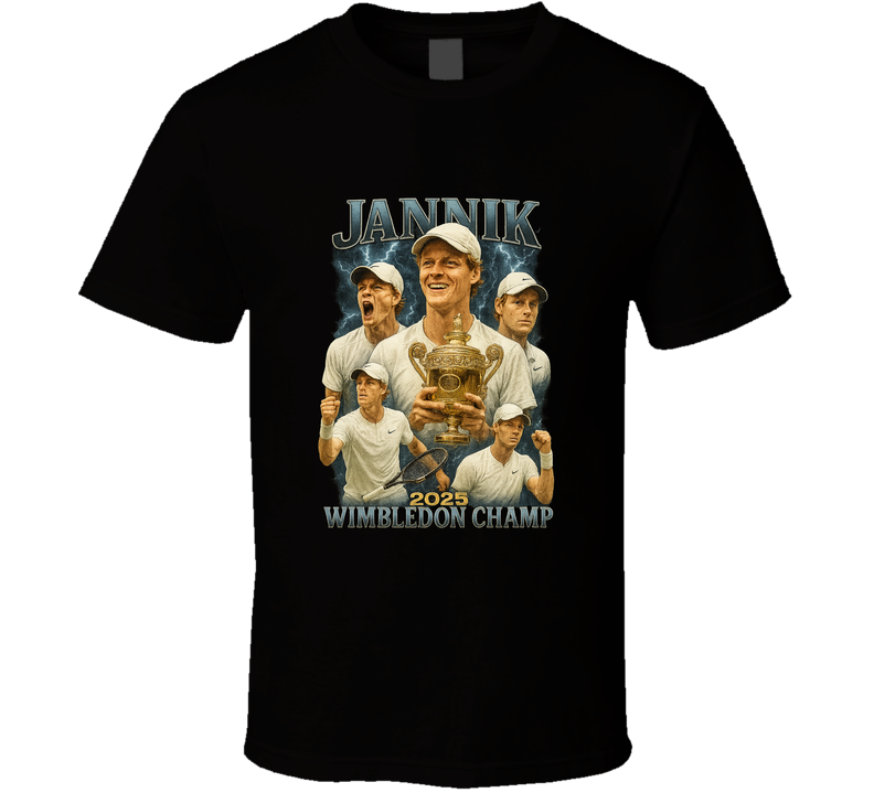 Jannik Sinner 2025 Wimbledon Champ Tribute T Shirt Jannik Sinner 2025 Wimbledon Champ Tribute T Shirt