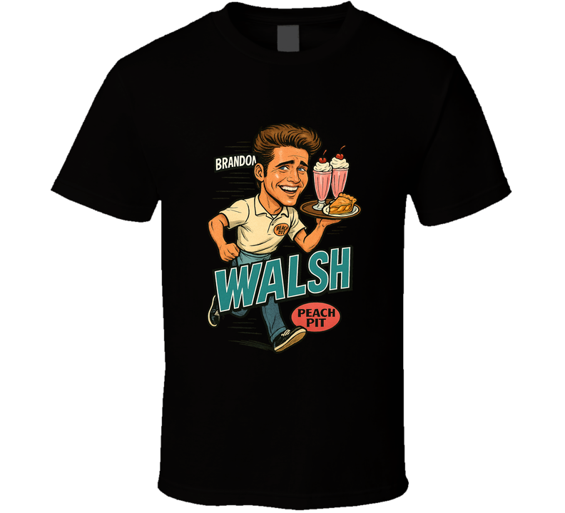 Brandon Walsh 90210 “peach Pit” Vintage Retro Caricature Tee T Shirt Brandon Walsh 90210 “peach Pit” Vintage Retro Caricature Tee T Shirt