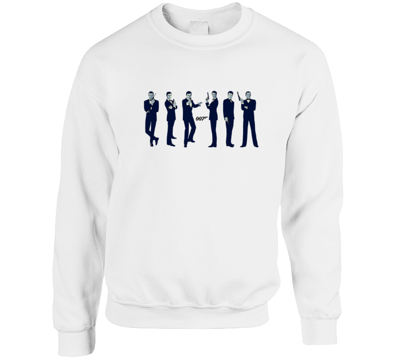 Connery Bond 007 Silhouette Rip Tribute Movie Fan Collector Gift Comfortable Crewneck Sweatshirt Crewneck Sweatshirt