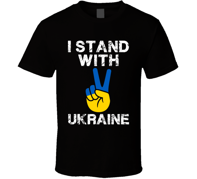 I Stand With Ukraine Pray For Peace Sign Invasion T Shirt