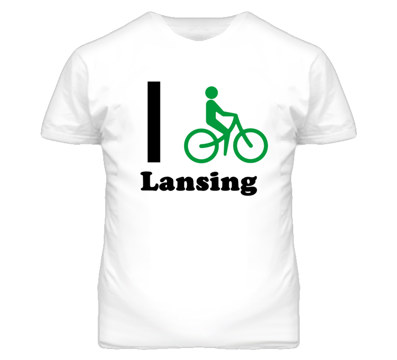 Lansing Kansas I Bike Green T Shirt