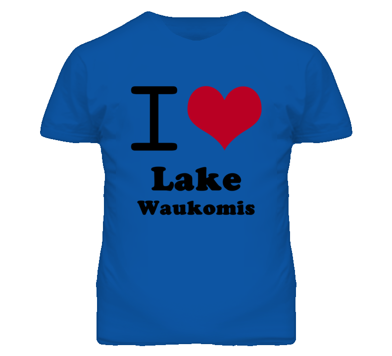 Lake Waukomis Missouri I Heart Love Green T Shirt