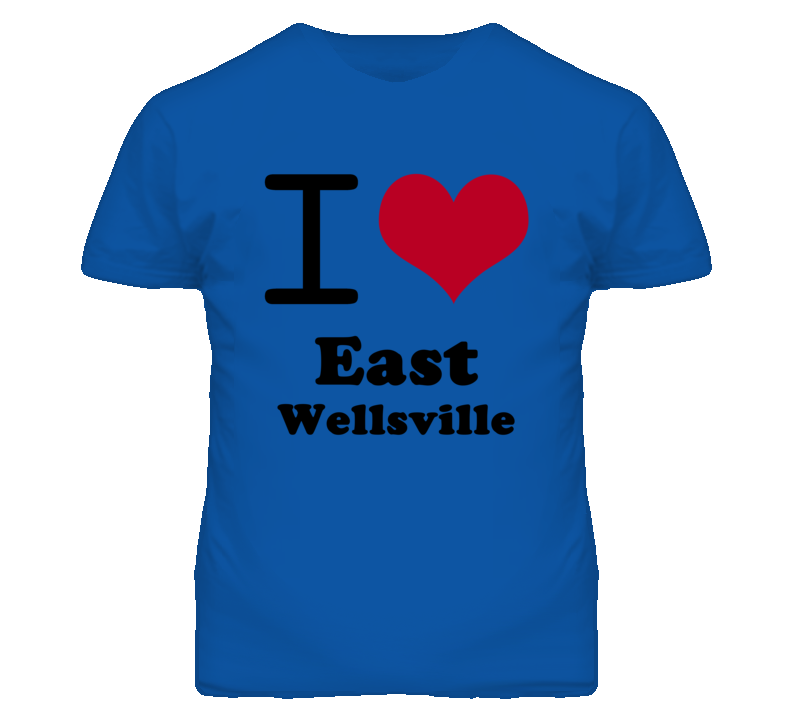 East Wellsville Kansas I Heart Love Green T Shirt