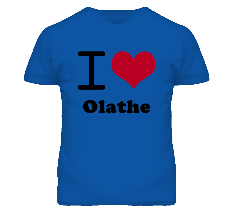 Olathe Kansas I Heart Love Green T Shirt