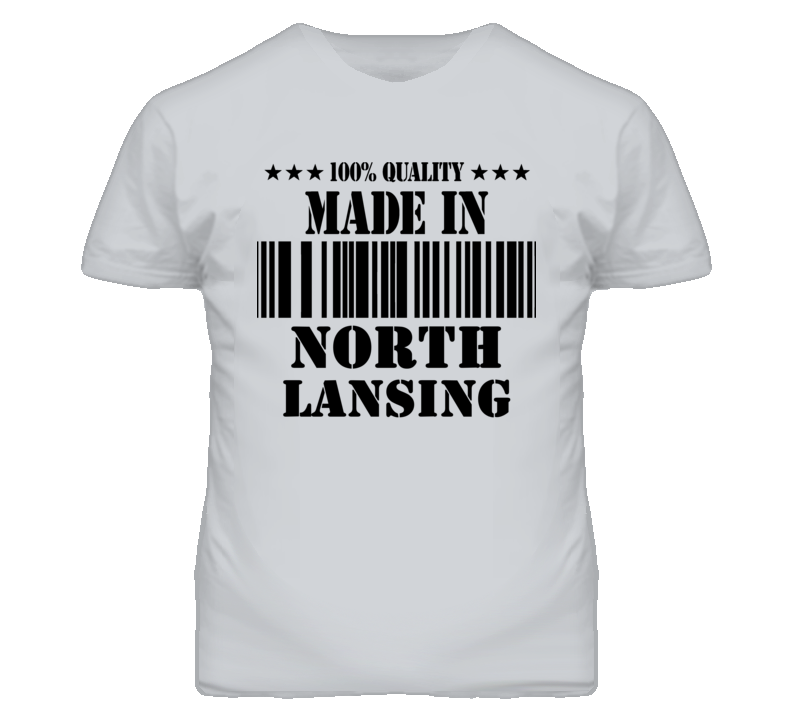 North Lansing Kansas Made In Born Sport Grey T Shirt North Lansing Kansas Made In Born Sport Grey T Shirt